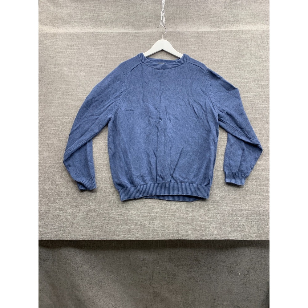 Arrow Sweater Mens XL Blue Cotton Raglan Sleeve Ribbed Tight Knit Crew Neck